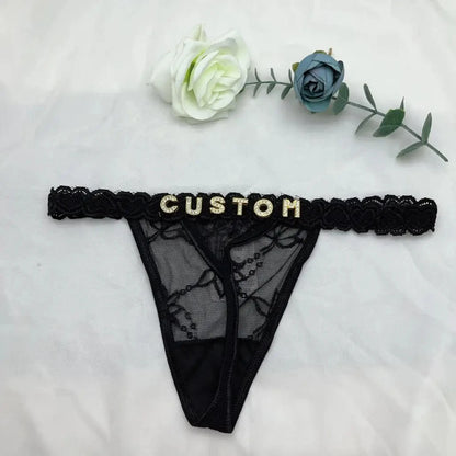 Custom Name Lingerie Lace Set, Bra & Thong