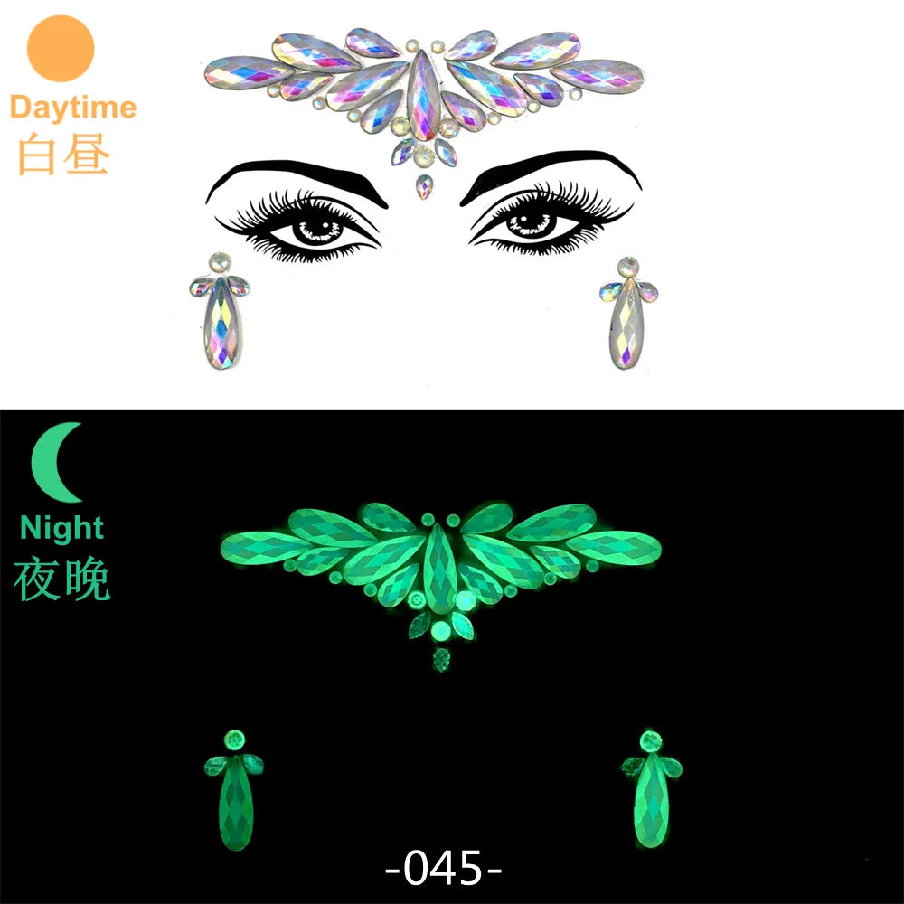 Rhinestone Face Stickers For Festivals Parties Stick On