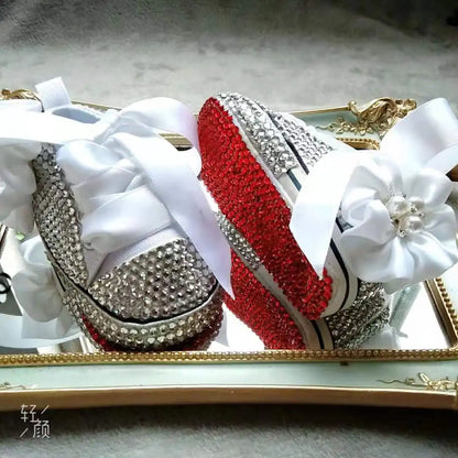 Baby Fancy Red Bottoms Canvas Sneakers