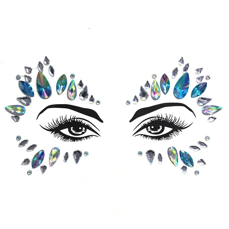 Rhinestone Face Stickers For Festivals Parties Stick On