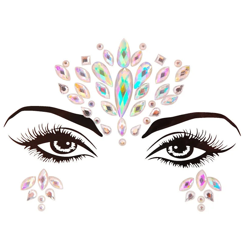 Rhinestone Face Stickers For Festivals Parties Stick On