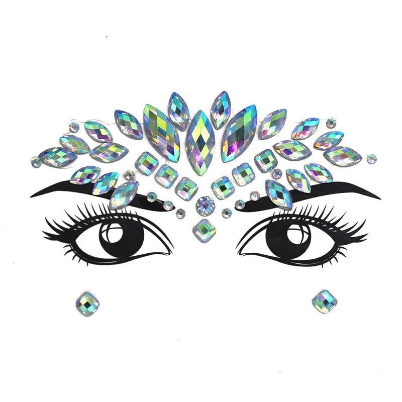 Rhinestone Face Stickers For Festivals Parties Stick On