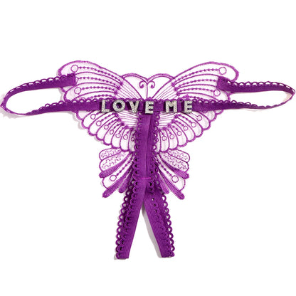 Butterfly Custom Name Lace Thong