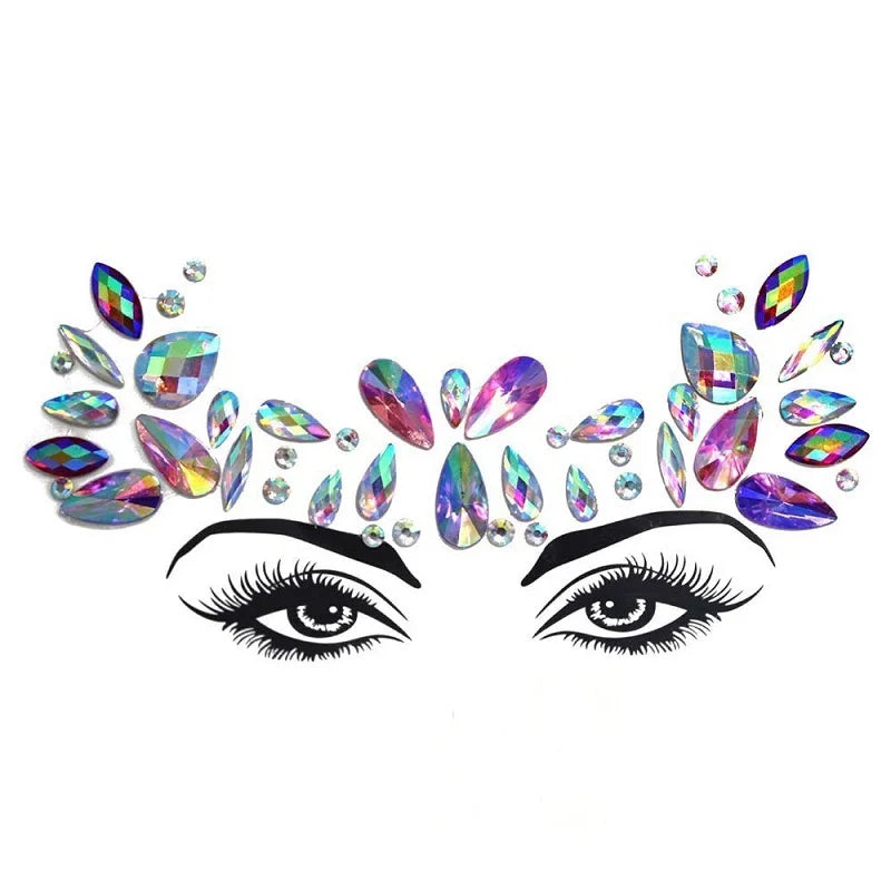 Rhinestone Face Stickers For Festivals Parties Stick On