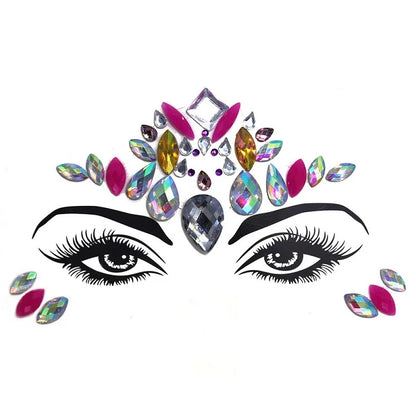 Rhinestone Face Stickers For Festivals Parties Stick On