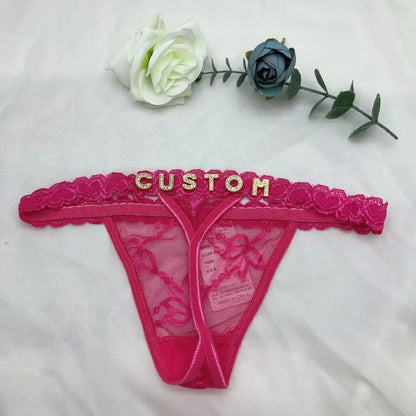 Custom Name Lingerie Lace Set, Bra & Thong