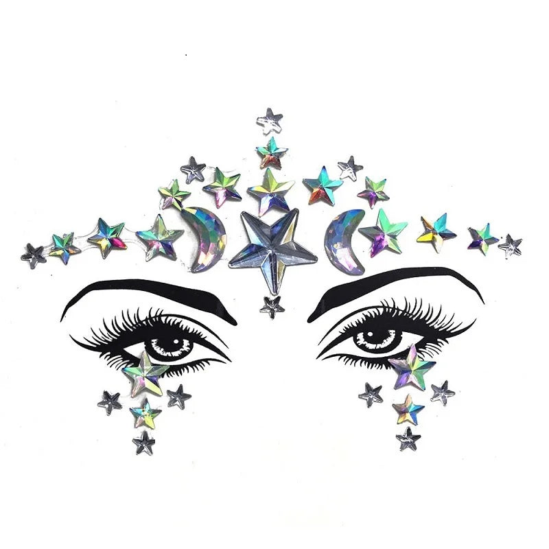 Rhinestone Face Stickers For Festivals Parties Stick On