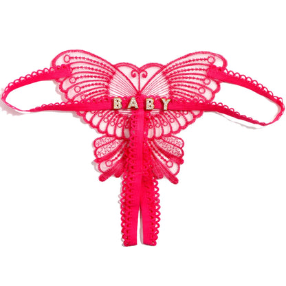 Butterfly Custom Name Lace Thong