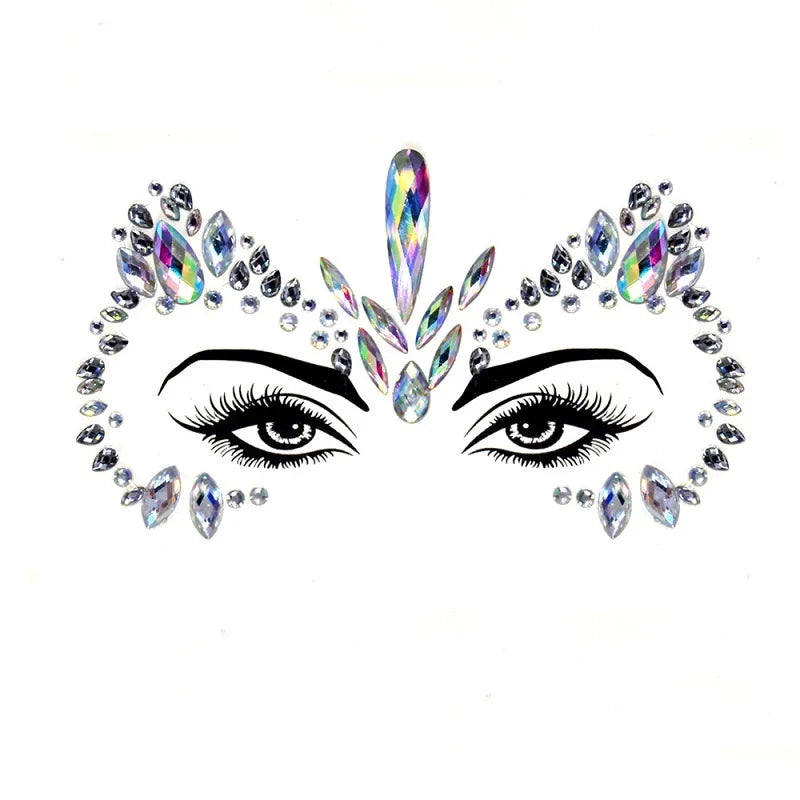 Rhinestone Face Stickers For Festivals Parties Stick On