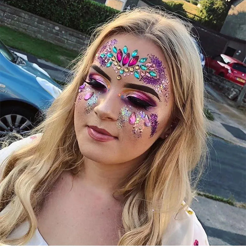 Rhinestone Face Stickers For Festivals Parties Stick On