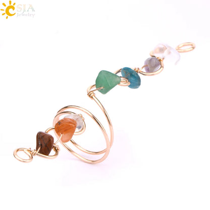 Chakra Crystal Stone Wire Wrapped Ring