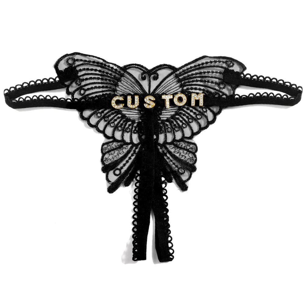 Butterfly Custom Name Lace Thong