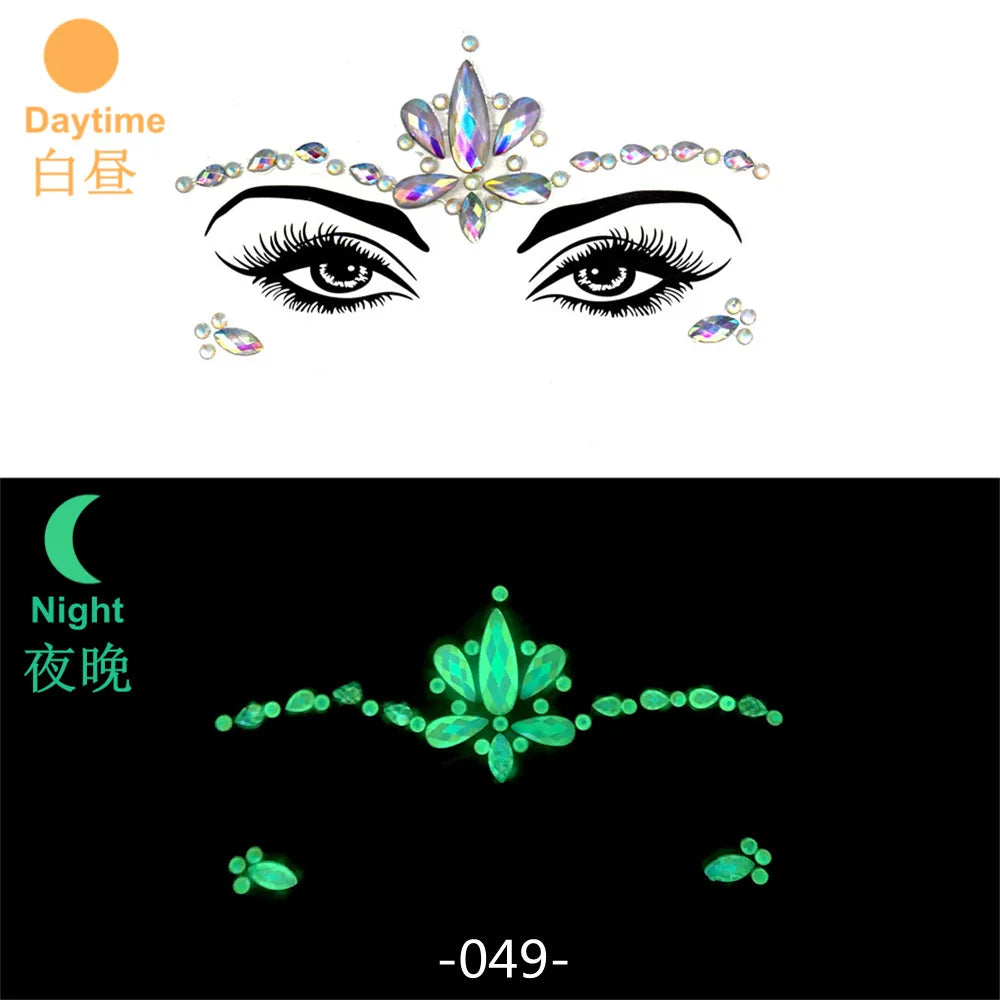 Rhinestone Face Stickers For Festivals Parties Stick On