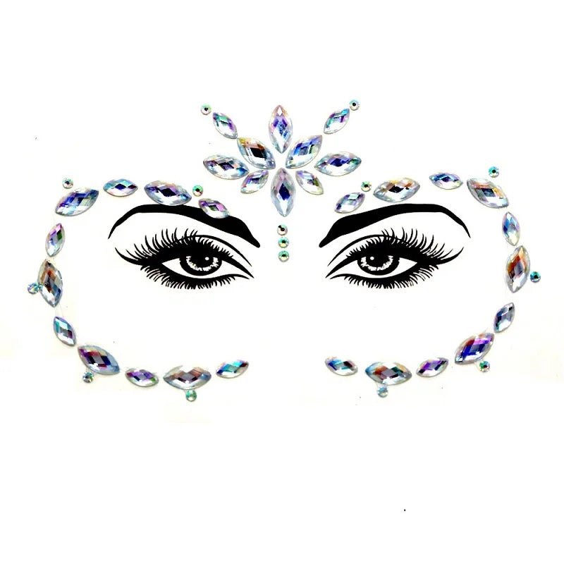 Rhinestone Face Stickers For Festivals Parties Stick On