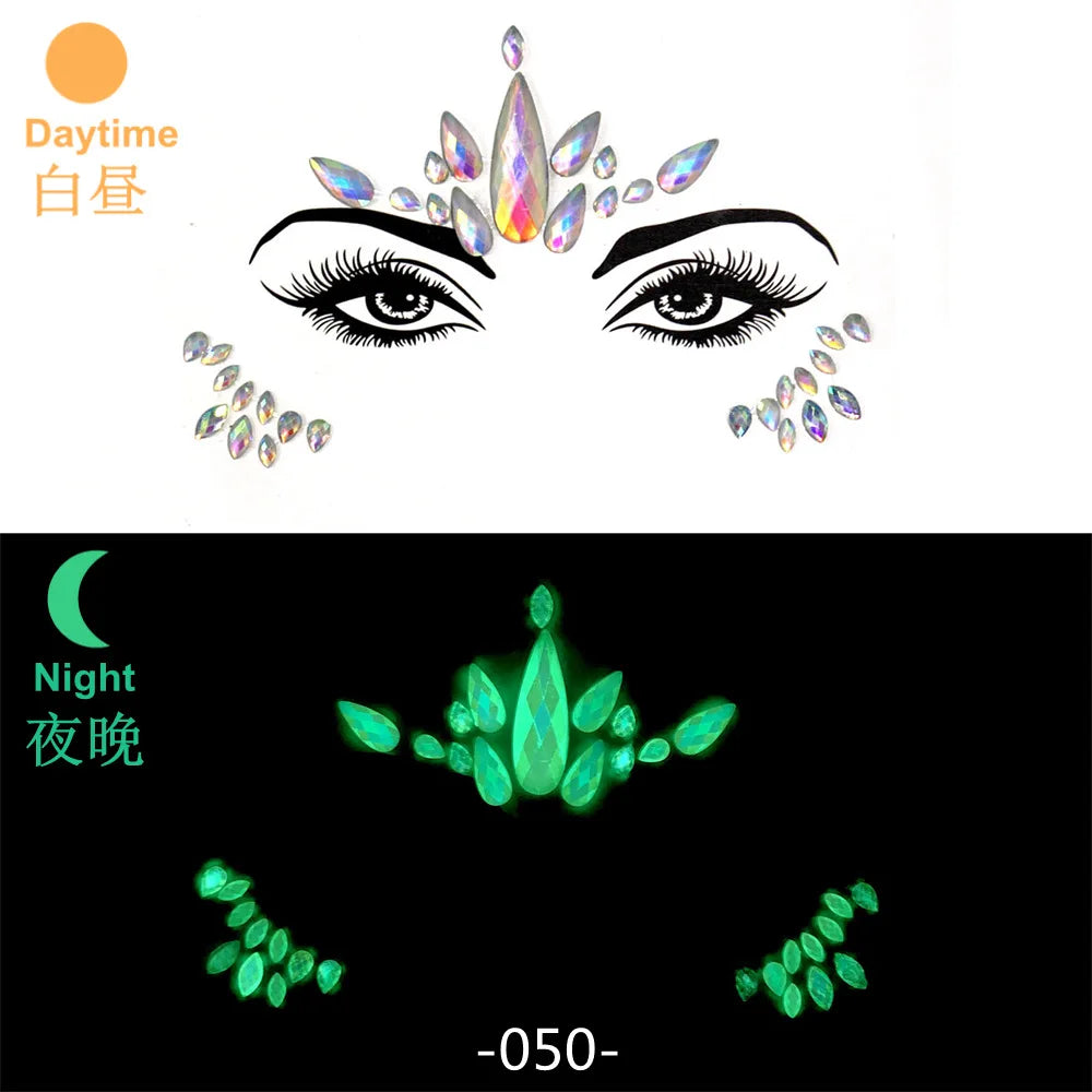 Rhinestone Face Stickers For Festivals Parties Stick On