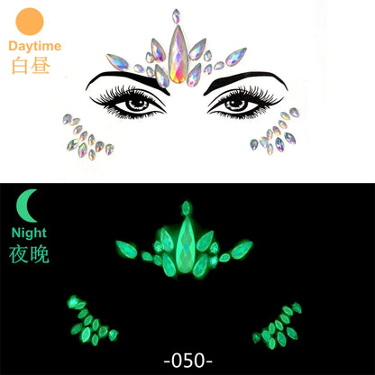 Rhinestone Face Stickers For Festivals Parties Stick On