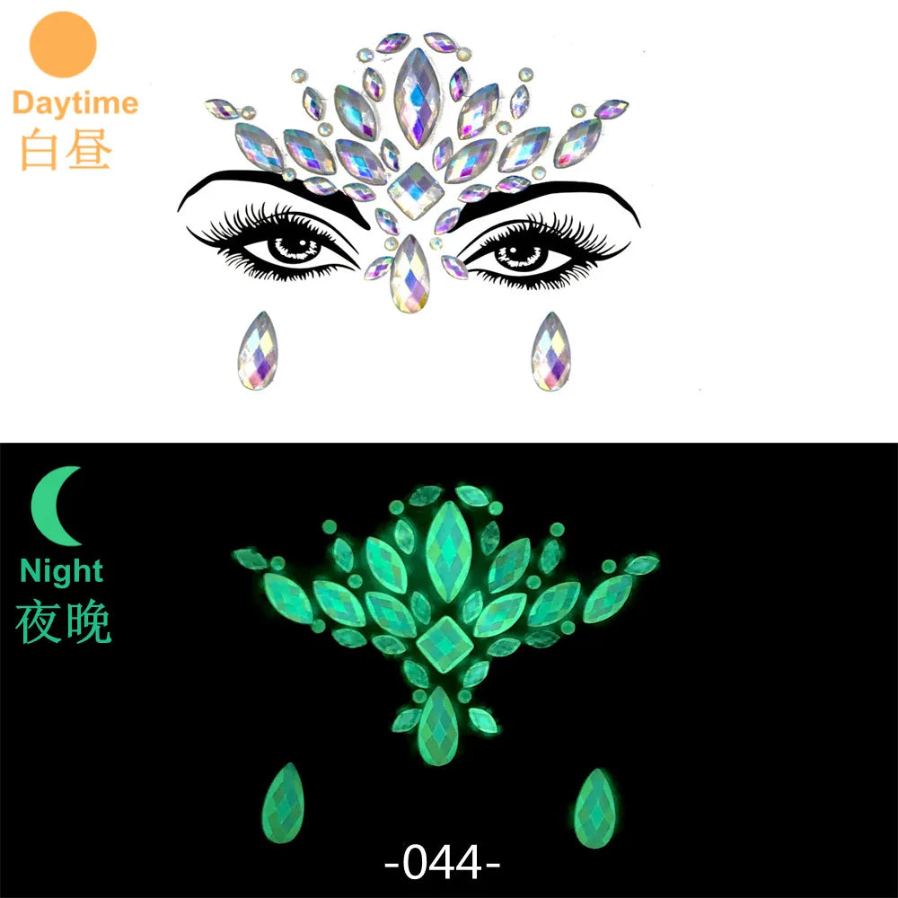 Rhinestone Face Stickers For Festivals Parties Stick On