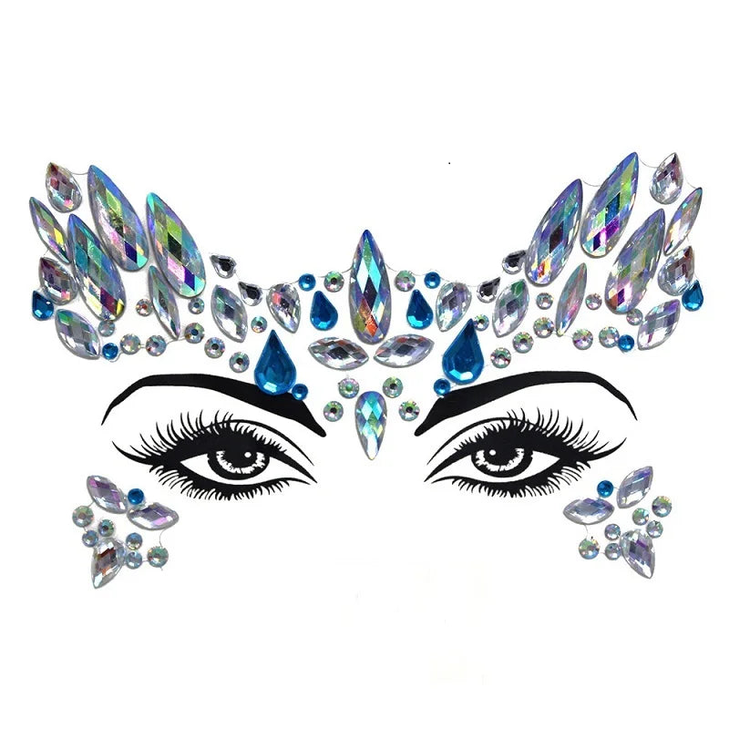 Rhinestone Face Stickers For Festivals Parties Stick On