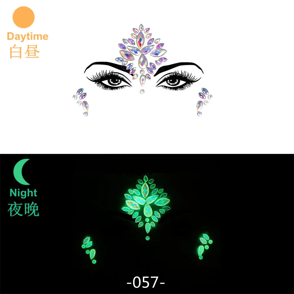 Rhinestone Face Stickers For Festivals Parties Stick On