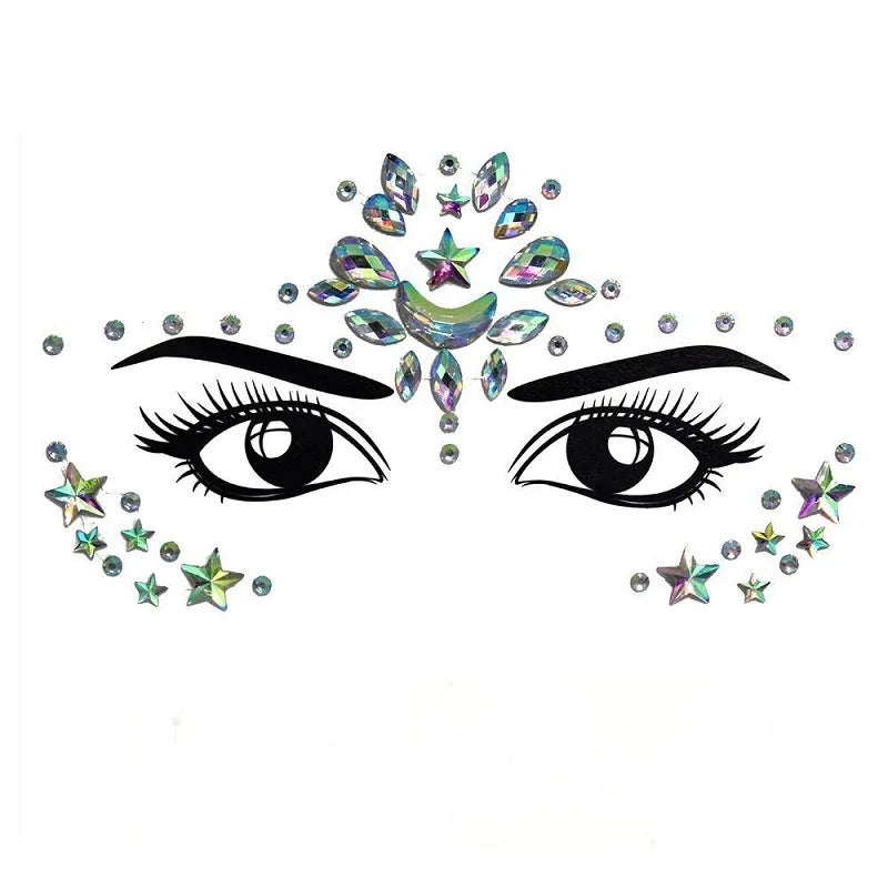 Rhinestone Face Stickers For Festivals Parties Stick On