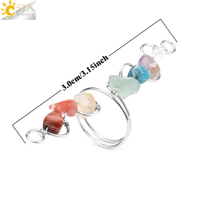 Chakra Crystal Stone Wire Wrapped Ring