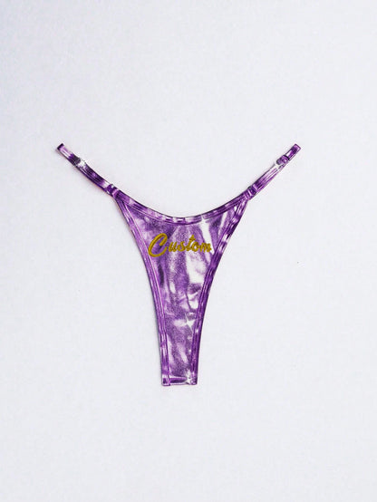 Goddess Custom Name Embroidered Thong