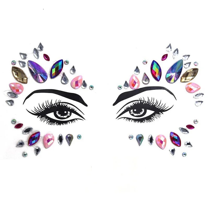 Rhinestone Face Stickers For Festivals Parties Stick On