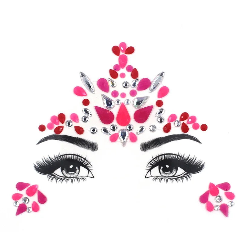 Rhinestone Face Stickers For Festivals Parties Stick On