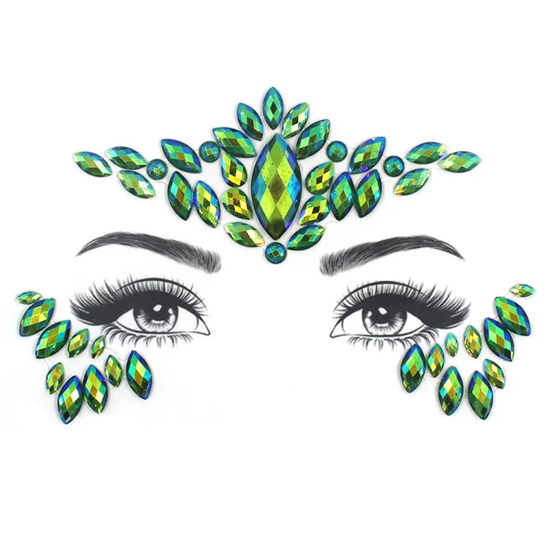 Rhinestone Face Stickers For Festivals Parties Stick On