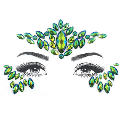 Rhinestone Face Stickers For Festivals Parties Stick On