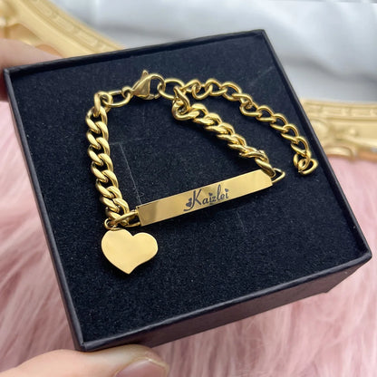 Personalized Name Stainless Steel Jewelry Set for Kids & Adults