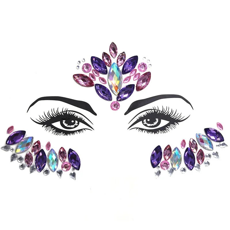 Rhinestone Face Stickers For Festivals Parties Stick On