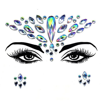 Rhinestone Face Stickers For Festivals Parties Stick On