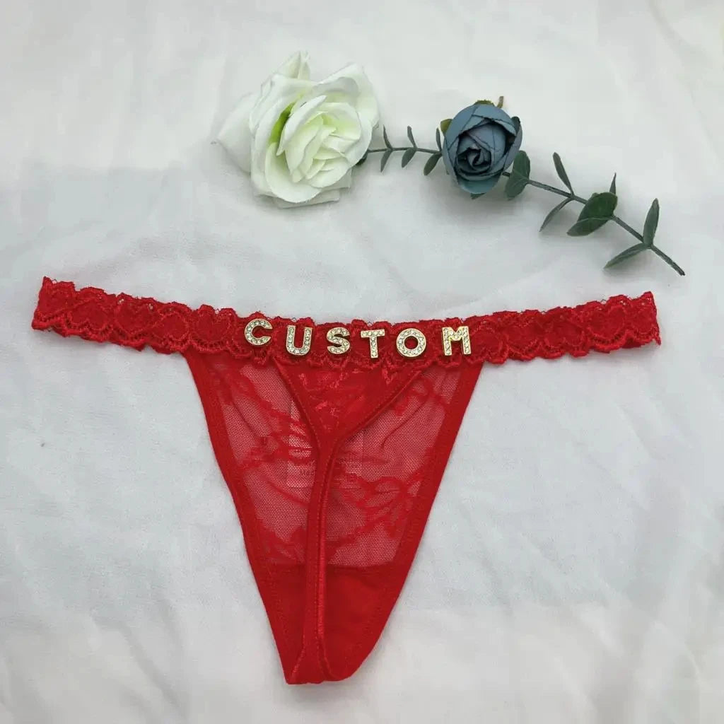 Custom Name Lingerie Lace Set, Bra & Thong