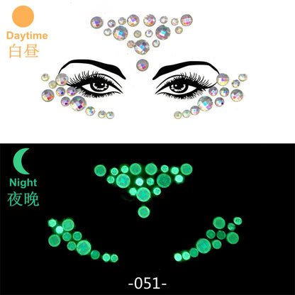 Rhinestone Face Stickers For Festivals Parties Stick On