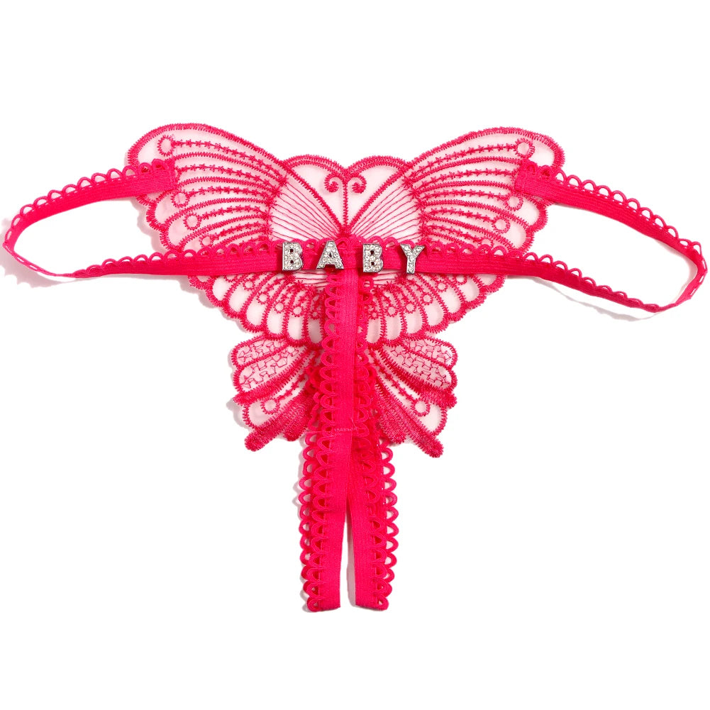 Butterfly Custom Name Lace Thong