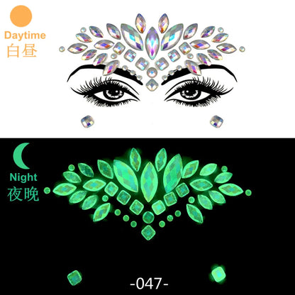 Rhinestone Face Stickers For Festivals Parties Stick On