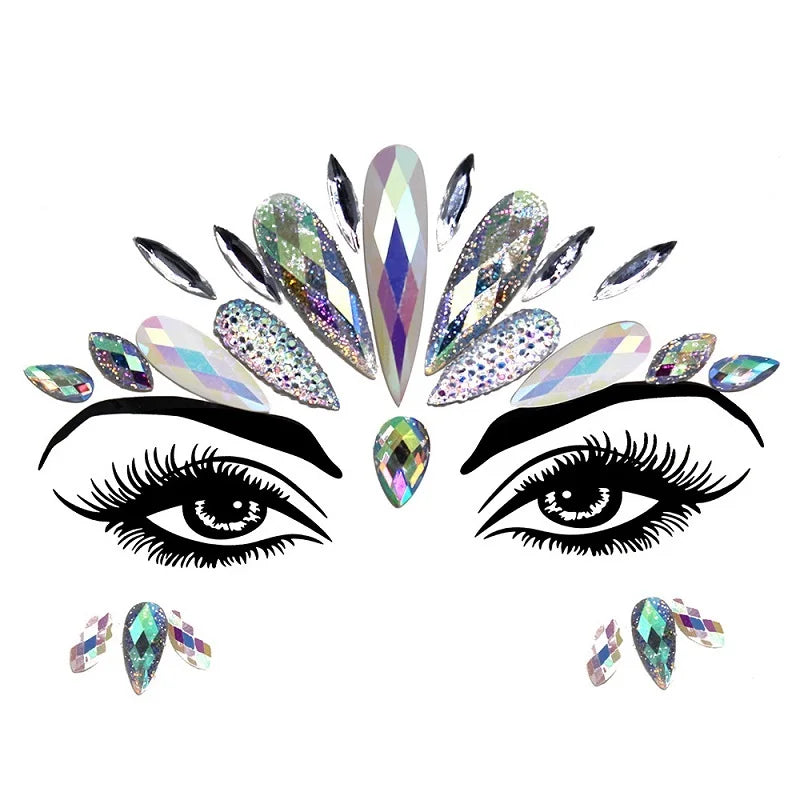 Rhinestone Face Stickers For Festivals Parties Stick On