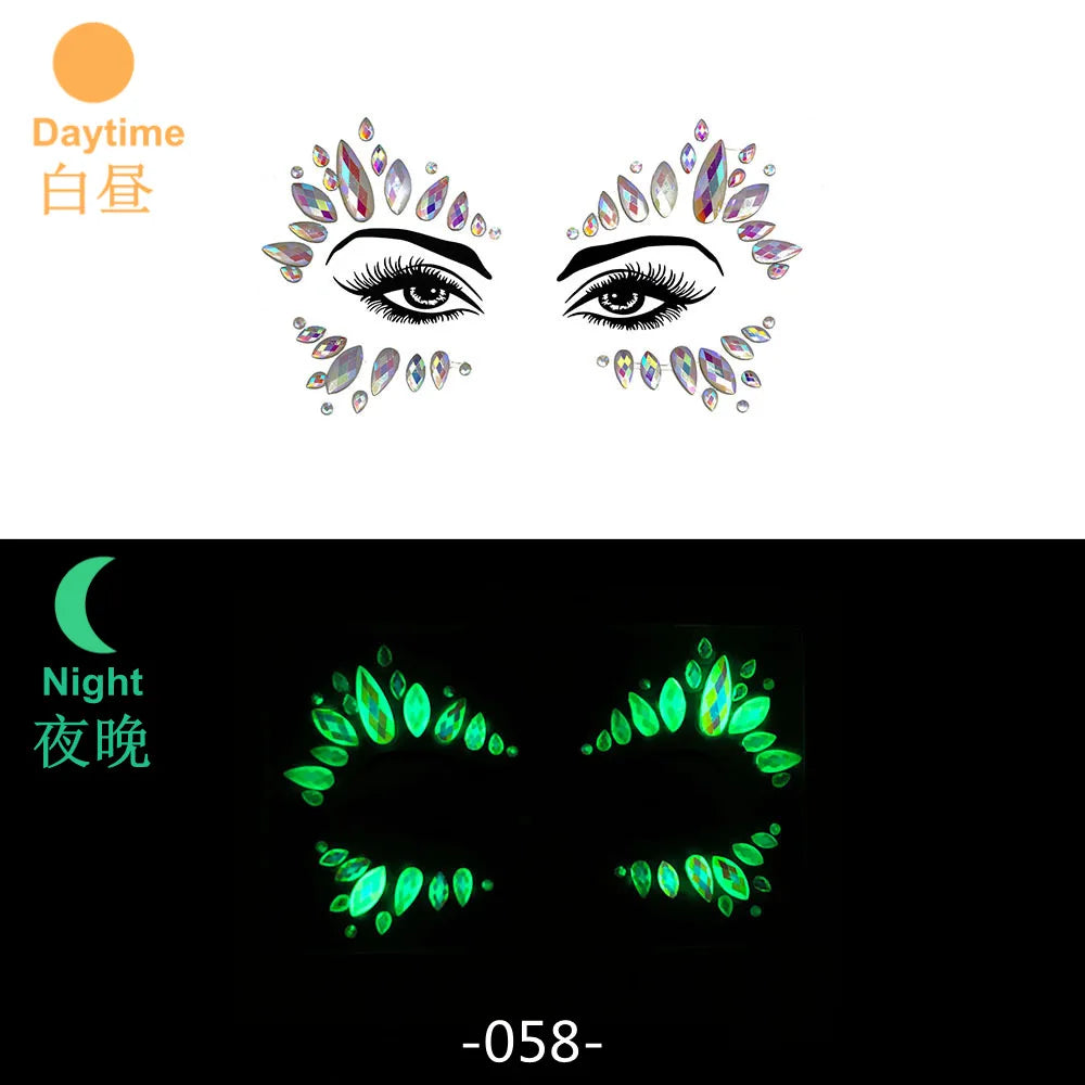 Rhinestone Face Stickers For Festivals Parties Stick On