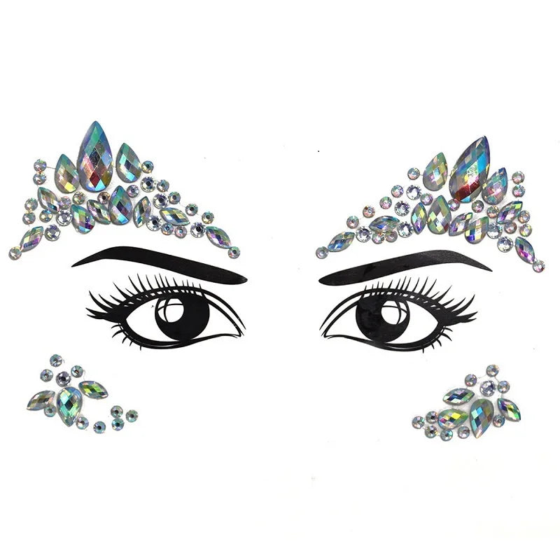 Rhinestone Face Stickers For Festivals Parties Stick On