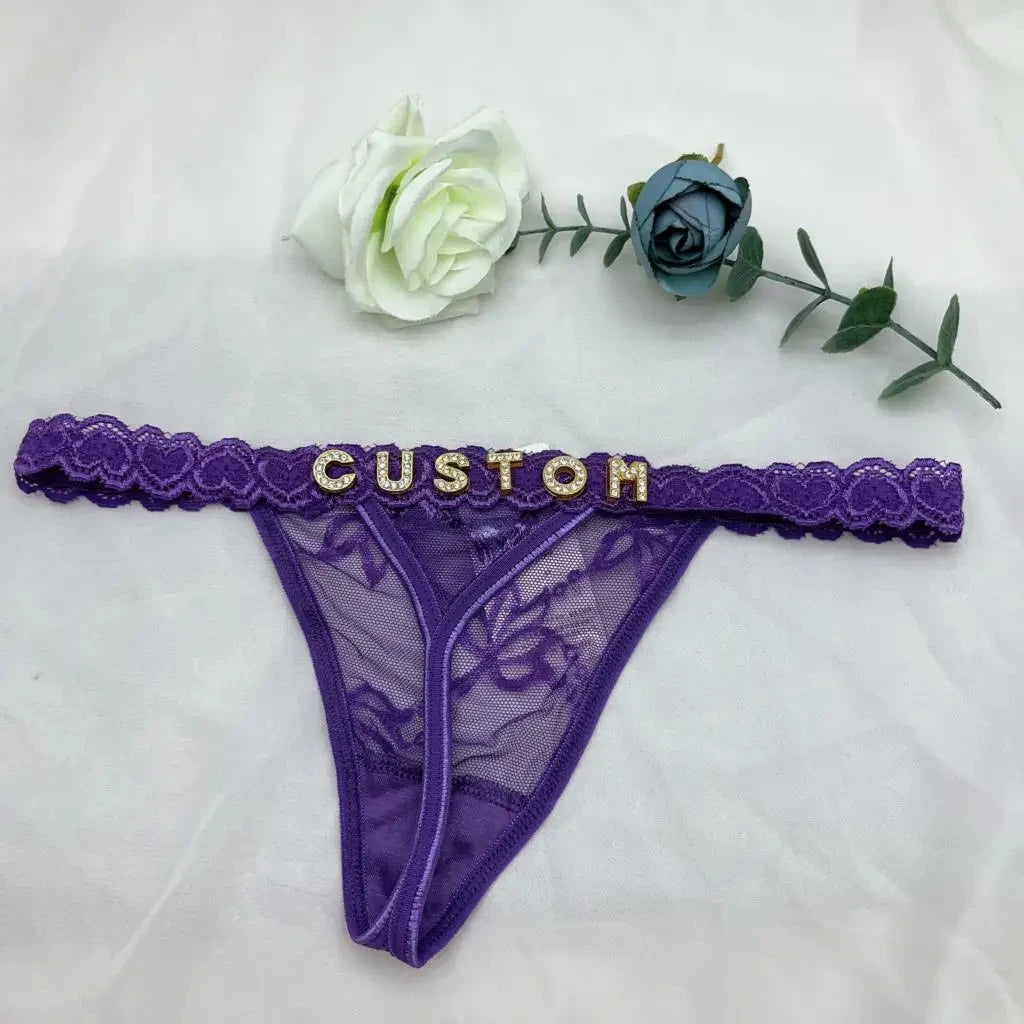 Custom Name Lingerie Lace Set, Bra & Thong