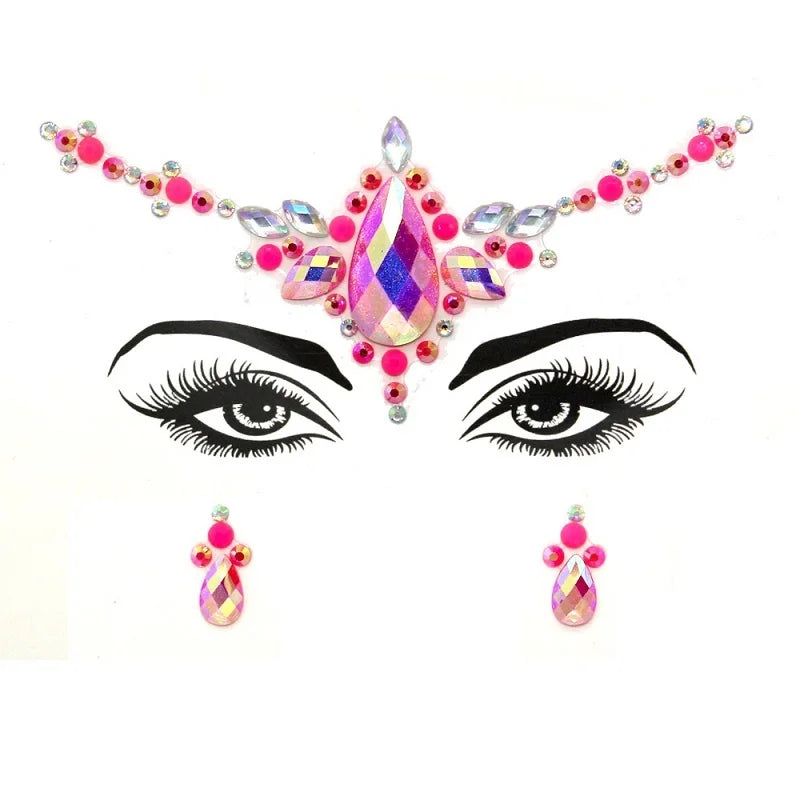 Rhinestone Face Stickers For Festivals Parties Stick On