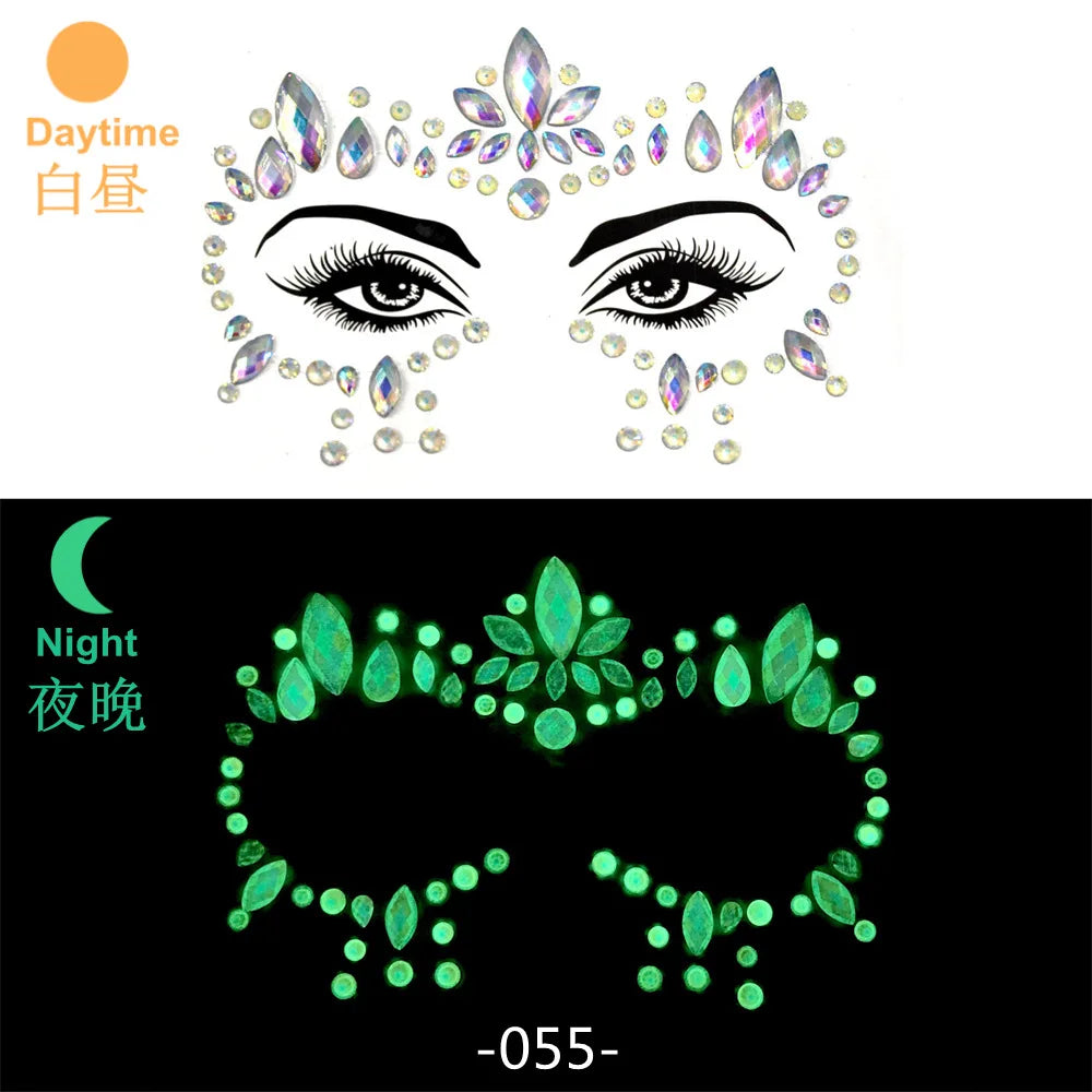 Rhinestone Face Stickers For Festivals Parties Stick On