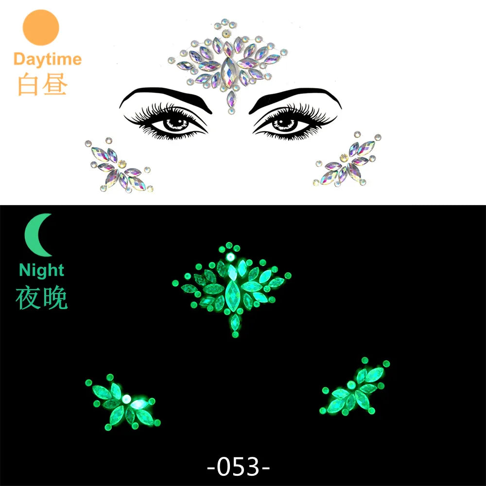 Rhinestone Face Stickers For Festivals Parties Stick On