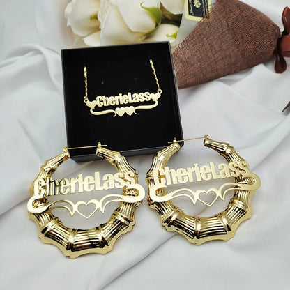 Personalized Name Stainless Steel Jewelry Set for Kids & Adults