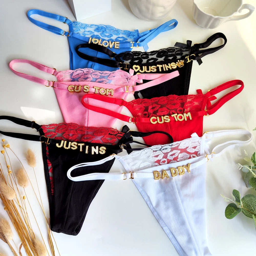 Kiss It Custom Name Thong