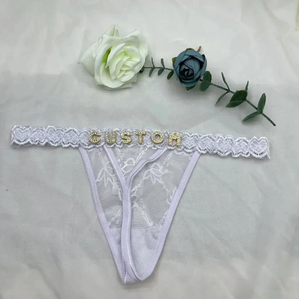 Custom Name Lingerie Lace Set, Bra & Thong