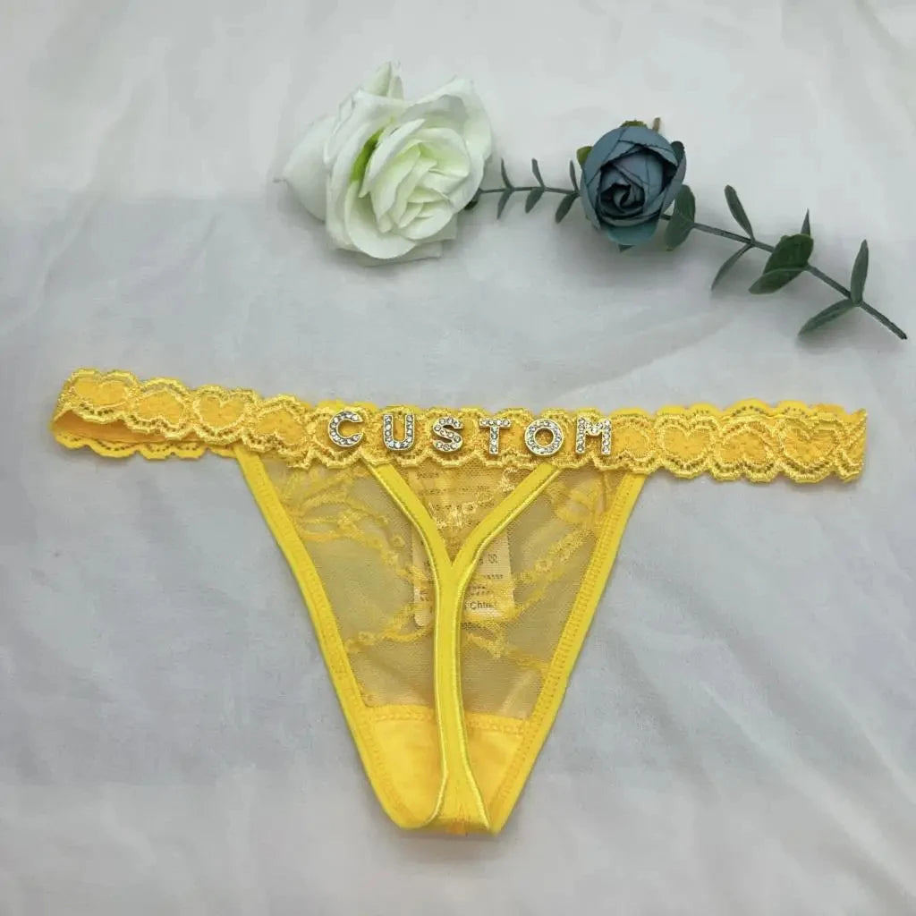 Custom Name Lingerie Lace Set, Bra & Thong