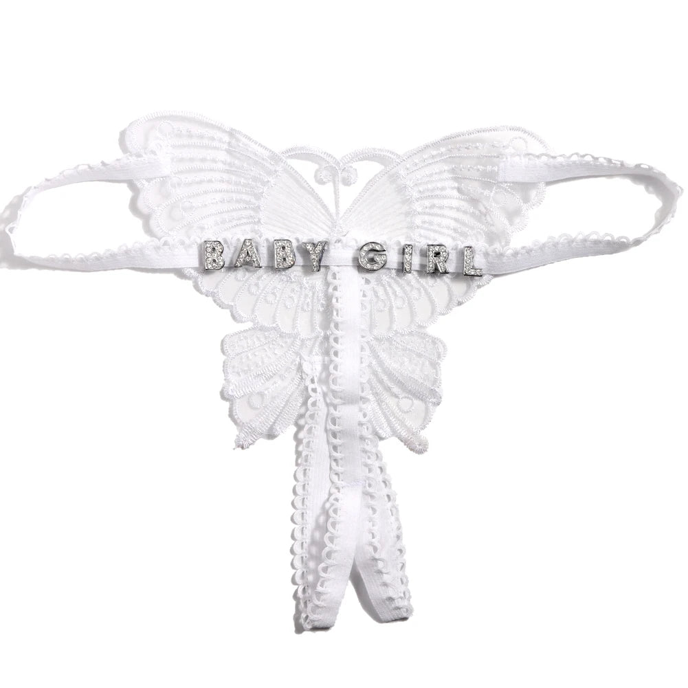 Butterfly Custom Name Lace Thong