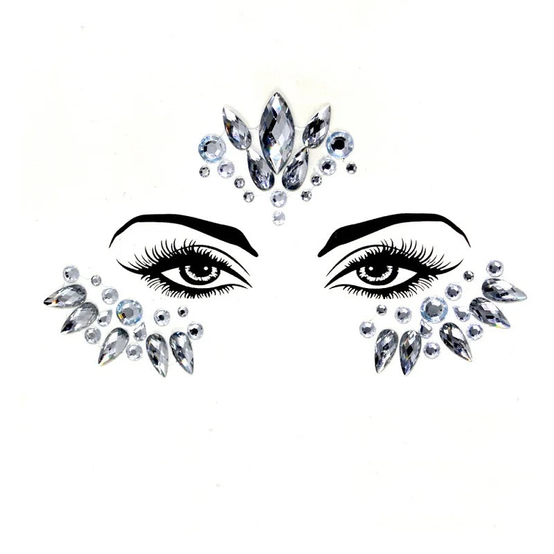 Rhinestone Face Stickers For Festivals Parties Stick On